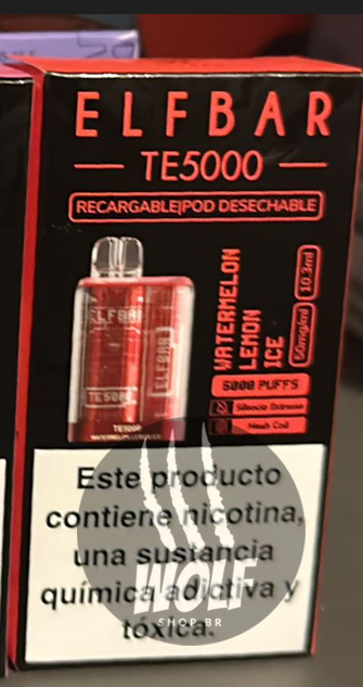 Elf Bar TE5000 Watermelon Lemon Ice Pod Descartável 5000 Puffs