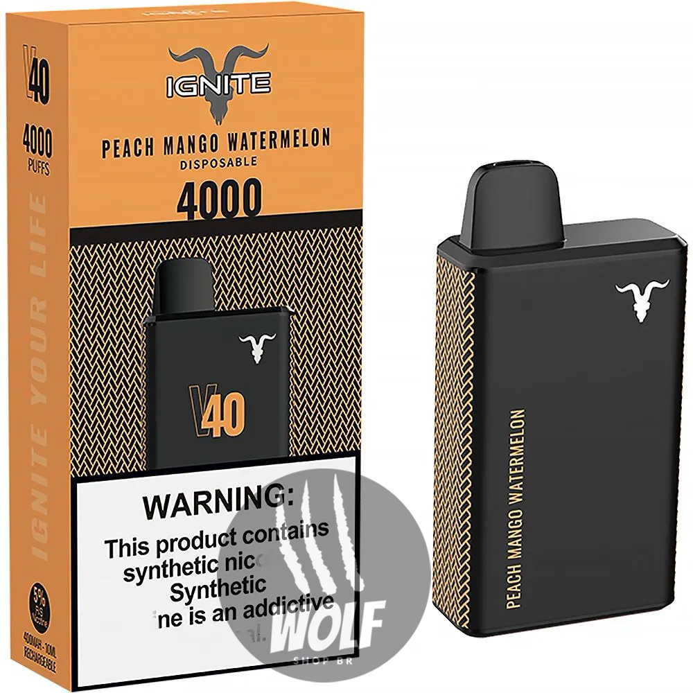 Ignite V40 Peach Mango Watermelon Pod Descartável Recarregável 4000 Puffs