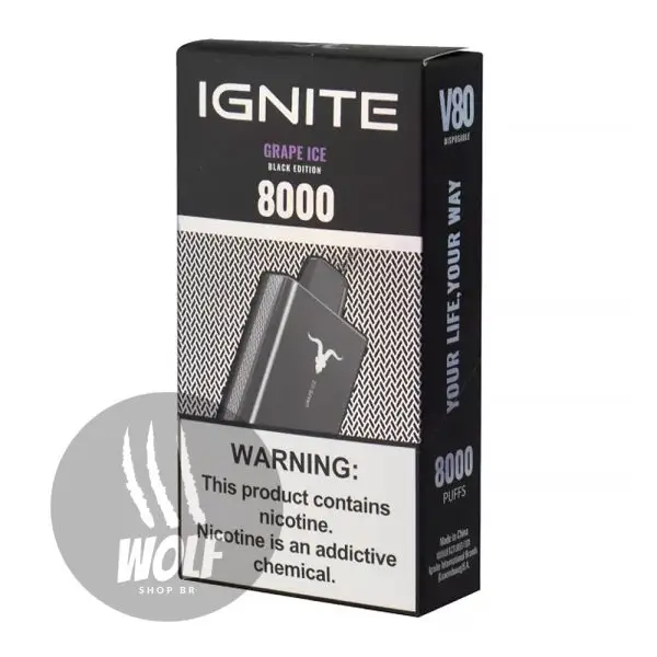 Pod Descartável Ignite V80 Grape Ice na Wolf