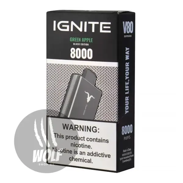 Pod Descartável Ignite V80 Green Apple na Wolf