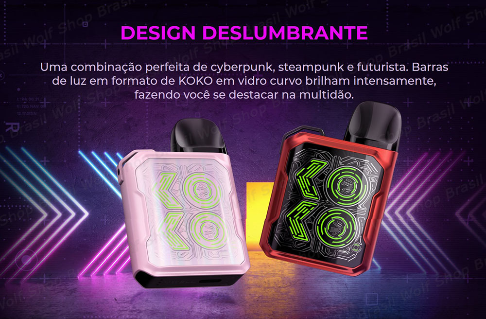 Design Pod System UWELL CALIBURN GK2 na Wolf Shop Brasil