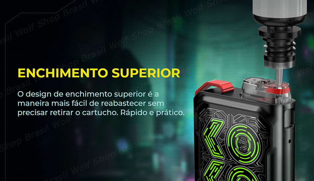Enchimento Pod System UWELL CALIBURN GK2 na Wolf Shop Brasil