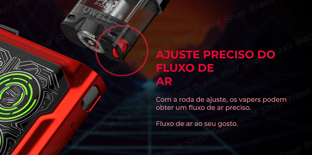 Fluxo de Ar Pod System UWELL CALIBURN GK2 na Wolf Shop Brasil