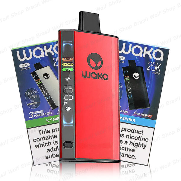 Principal Pod Descartável WAKA KA25 25000 Puffs na Wolf Shop Brasil