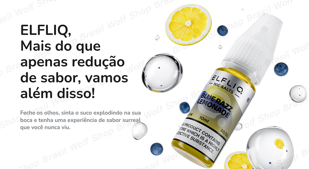 AD Líquido Elfliq da Elf Bar NicSalt 30ml e 35mg na Wolf Shop Brasil