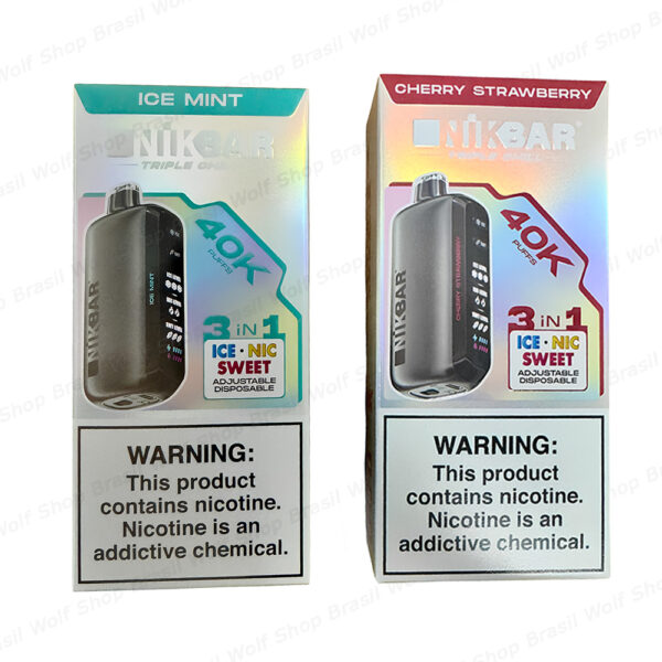 Caixa Pod Descartável NIKBAR Triple Chill 40K na Wolf Shop Brasil