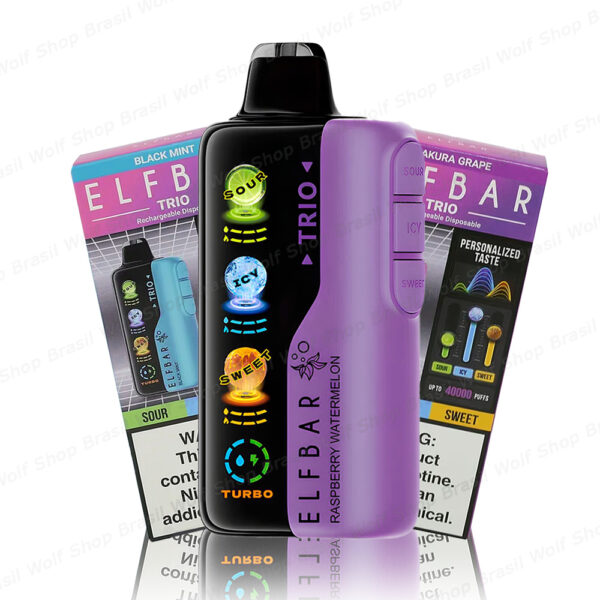 Principal Pod Descartável ELF BAR TRIO 40K na Wolf Shop Brasil