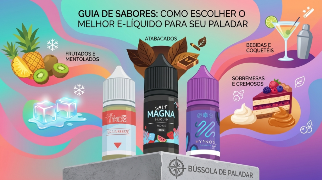 Imagem capa do Post Guia de sabores Como escolher o melhor e-líquido para seu paladar Wolf Shop Brasil