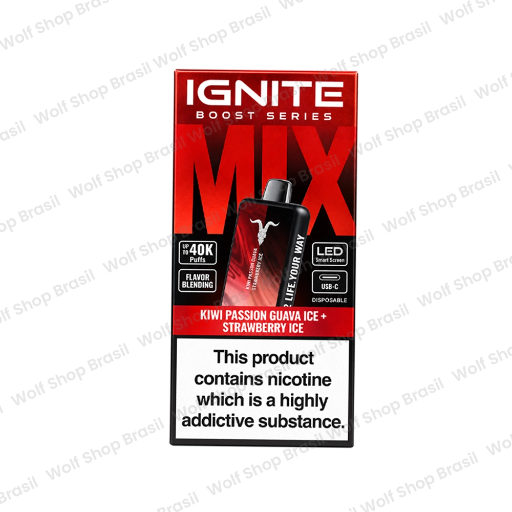 IGNITE V400 Mix Slim Kiwi Passion Guava - Strawberry na Wolf Shop Brasil