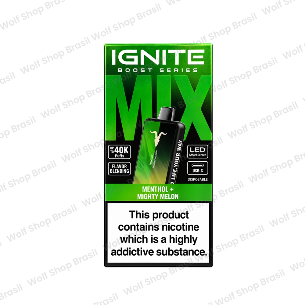 IGNITE V400 Mix Slim Menthol - Might Melon na Wolf Shop Brasil